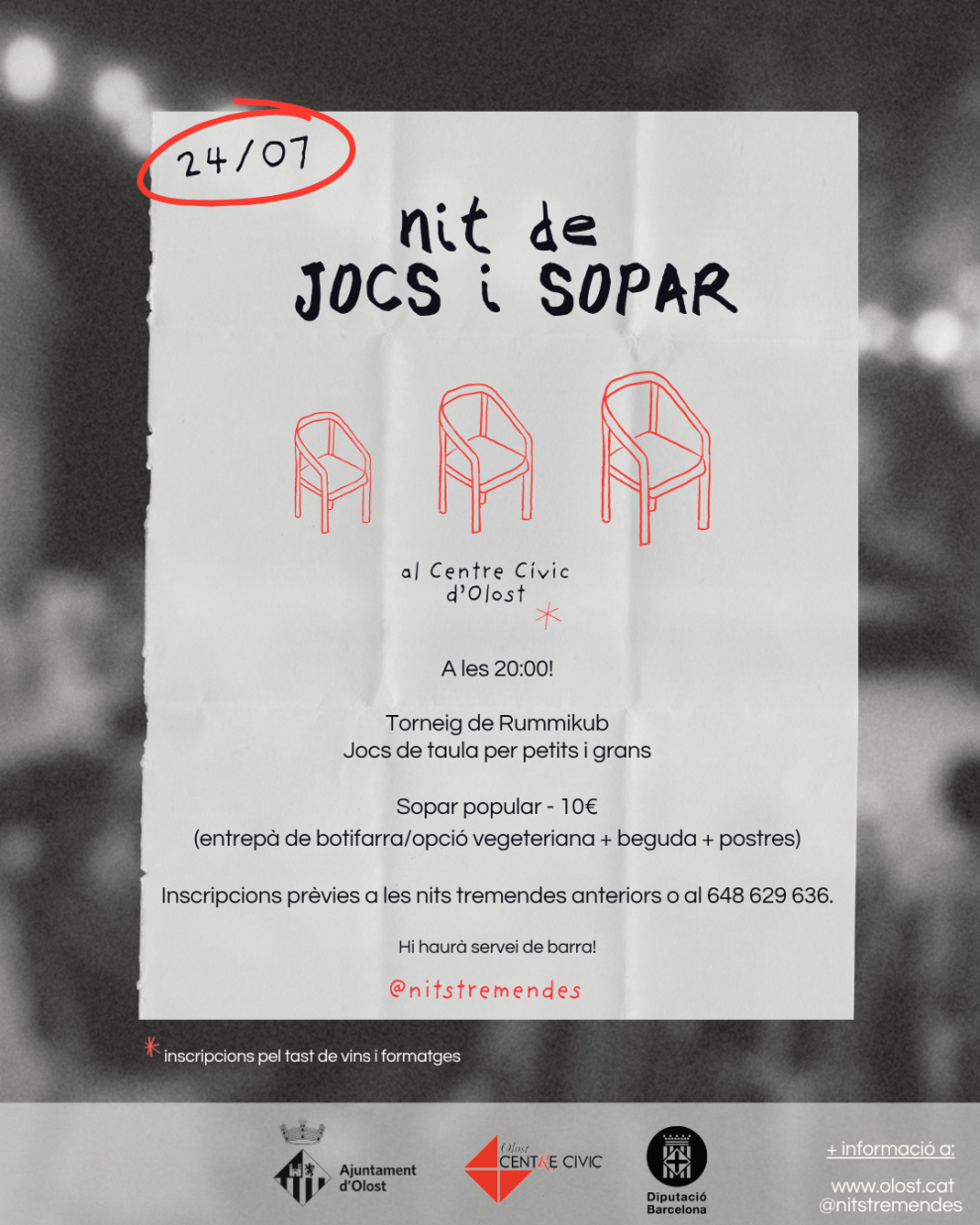 Nit Tremenda: jocs i sopar